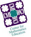 Center for Mathematics Education logo and link