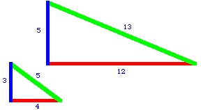 3-4-5 and 5-12-13 right triangles